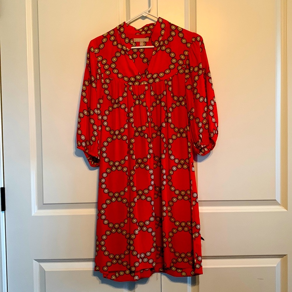 Banana Republic Red Print Shift Mini Dress - Size 10